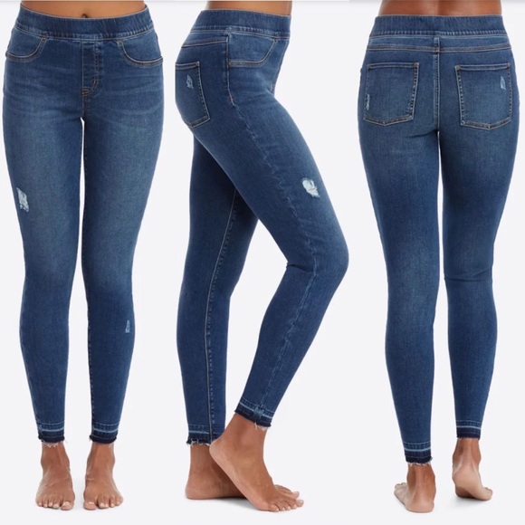 SPANX DISTRESSED SKINNY JEANS Pull on Jeggings Distressed Released Hem 20203R M - Picture 5 of 15